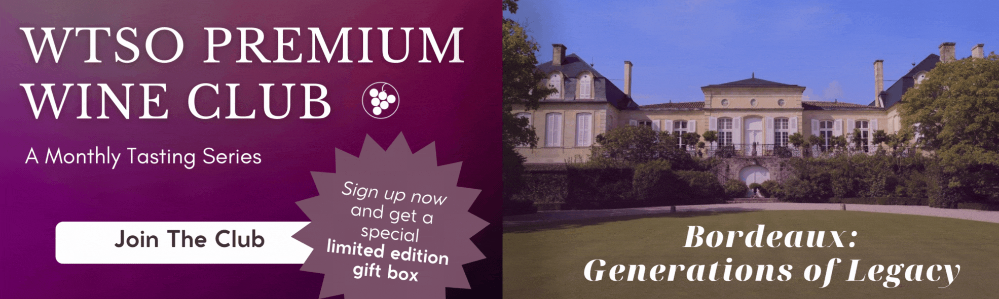 WTSO Premium Wine Club | Bordeaux: Generations of Legacy